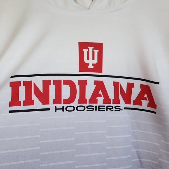 Indiana Hoosiers Mens Gray White Ambray Hoodie Size XL Logo College Performance - Picture 3 of 10